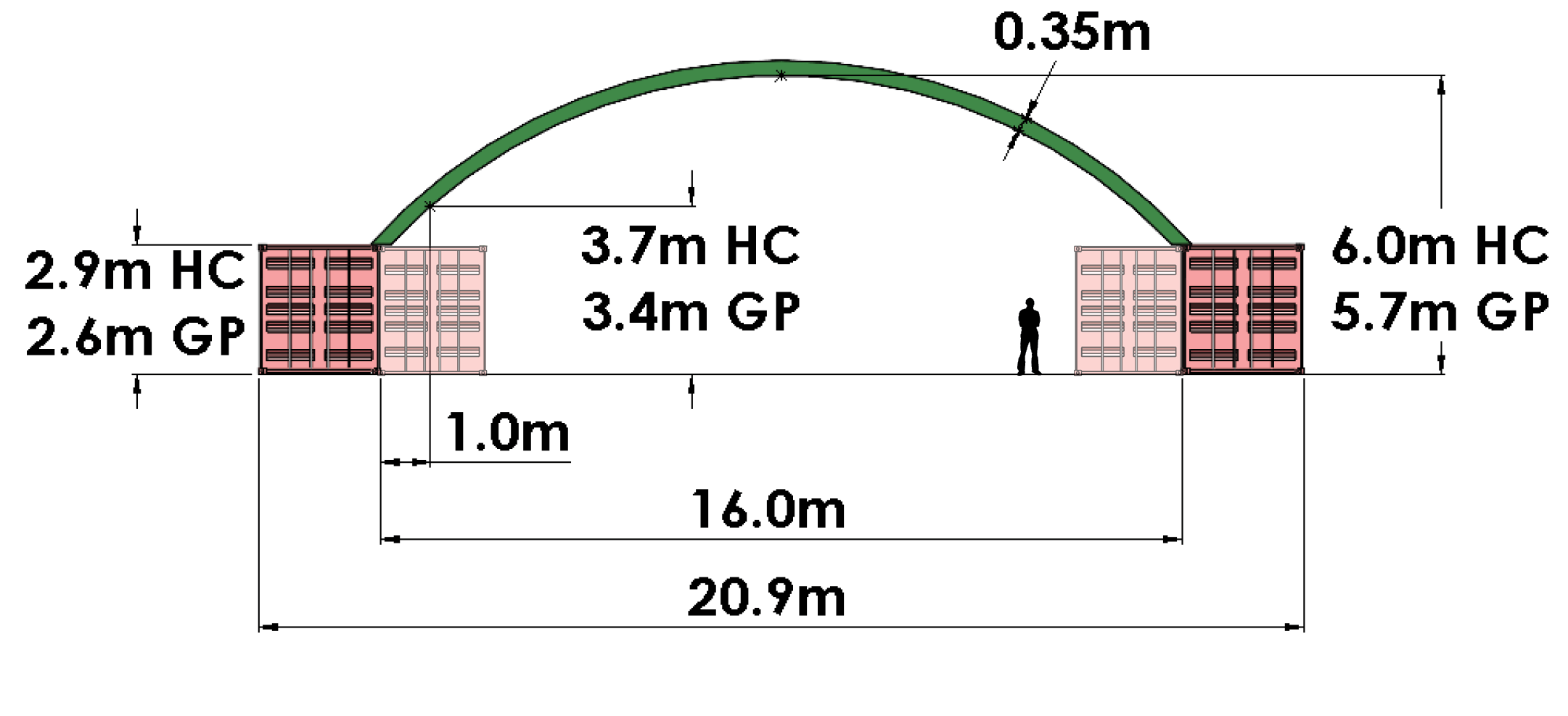 A16: 16m wide x any length. Inside or outside mount